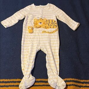 Sergent major Striped Yellow and White Kids One Piece pajama